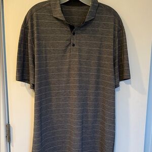 lululemon athletica Gray Striped Men's evolution polo